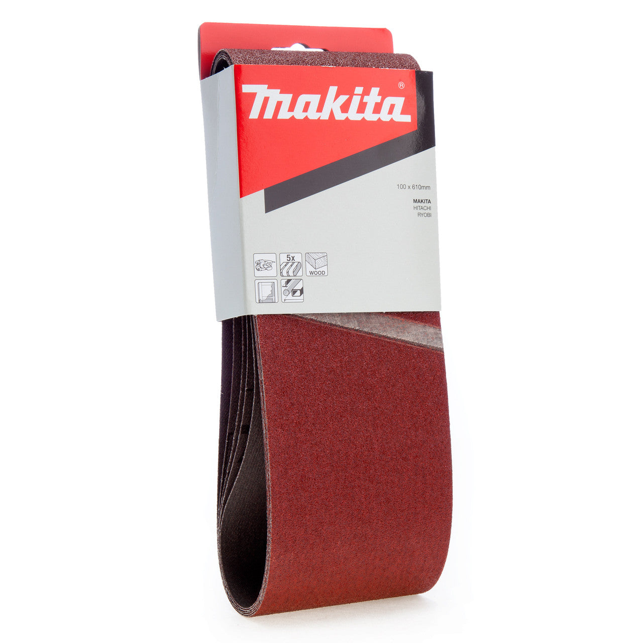 Makita P-36902 Sanding Belts 80 Grit 100 x 610mm (5 Pack)