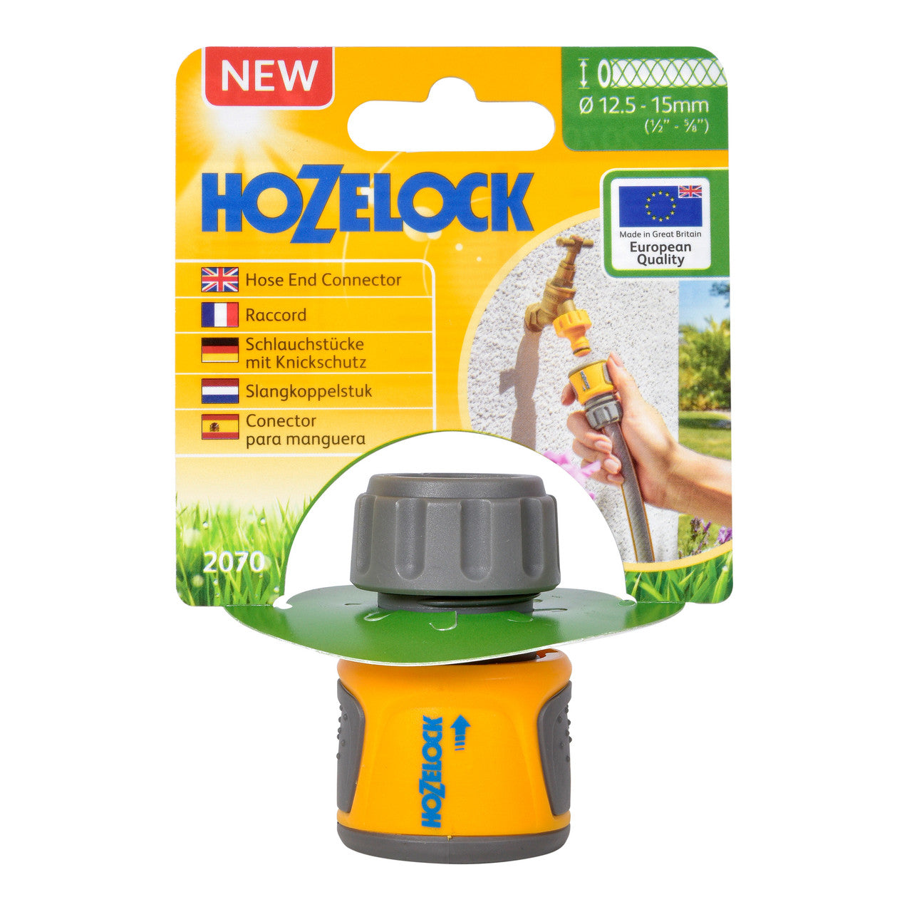 Hozelock 2070 Hose End Connector 12.5 - 15mm