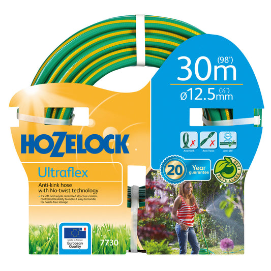 Hozelock Ultraflex Garden Hose 12.5mm x 30 Metres Anti Kink Twist & UV 7730