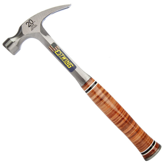 Estwing Straight Claw Hammer with Leather Grip 20oz Length 12.5" 318mm E20S