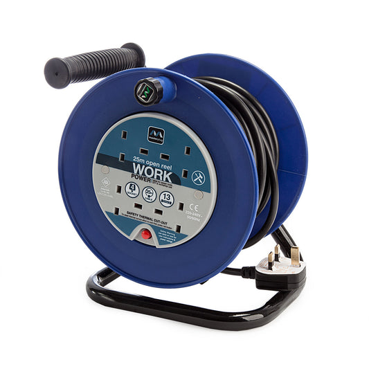 Masterplug 13A 4 Gang Cable Reel Blue 25 Metres 240V LDCC2513-4BL-MP