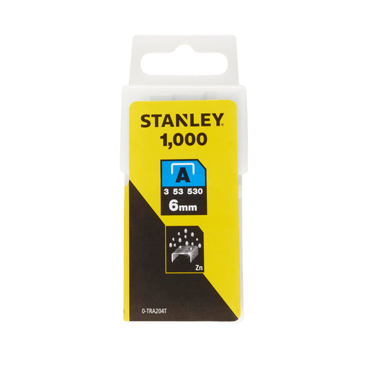 Stanley Light Duty Staples 6mm Pack of 1000  0-TRA204T