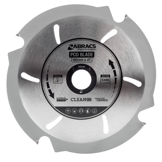 Abracs PDC Circular Saw Blade for Fibre Cement Board 160 x 20mm x 4T PCD1604