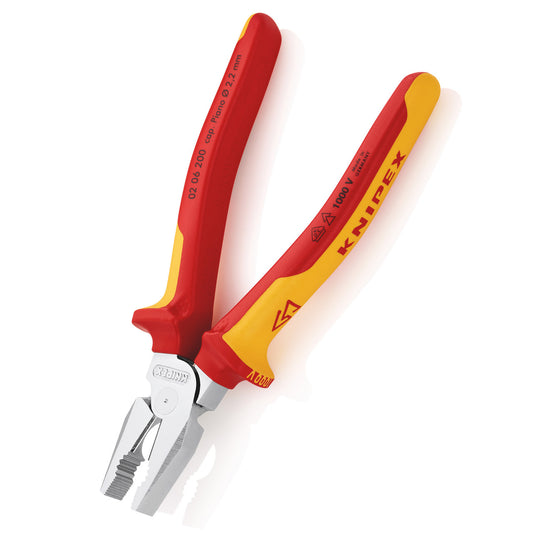 Knipex High Leverage Combination Pliers VDE 1000V 200mm Cuts 2.8 mm 0206200SB