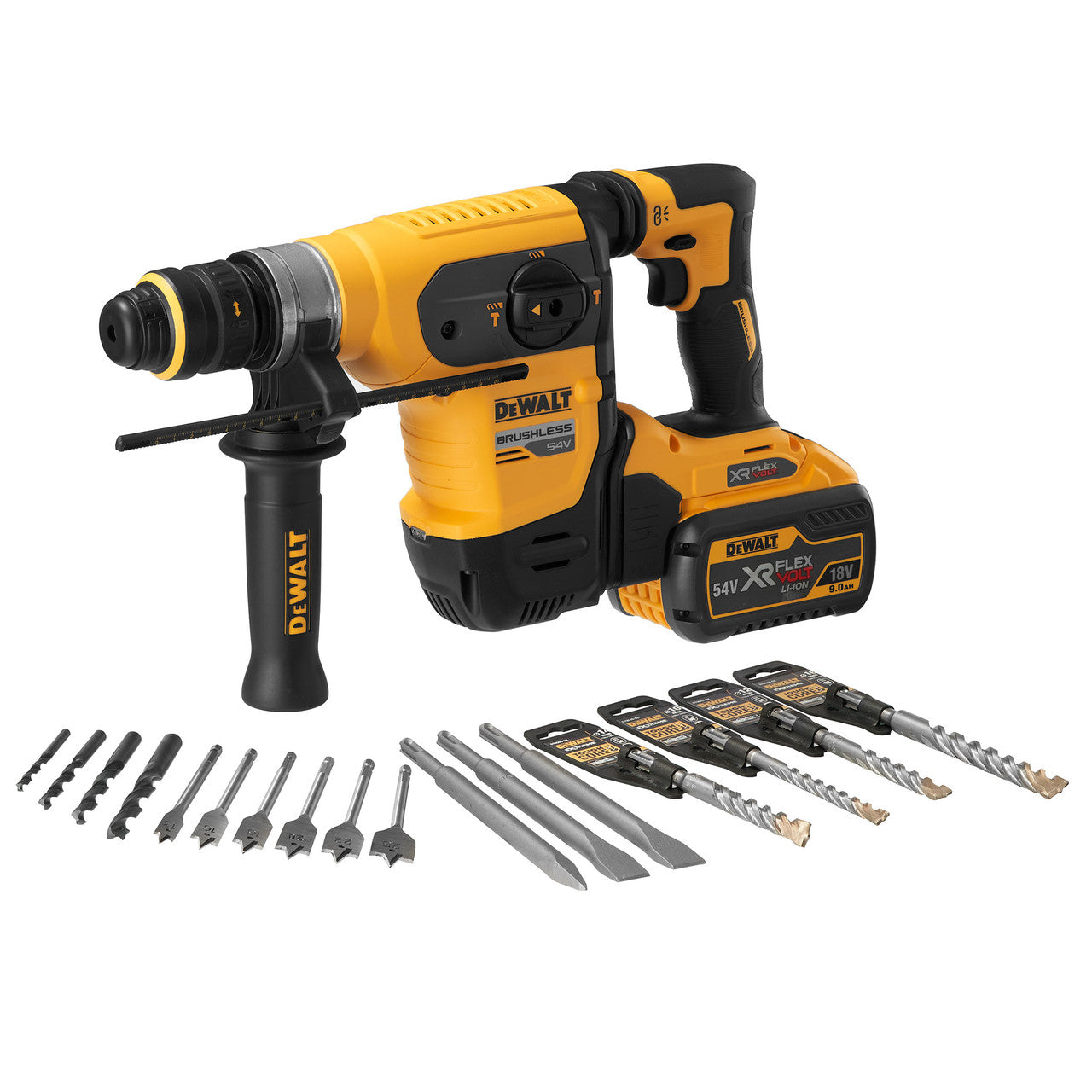 Dewalt DCH417X2 54V XR Flexvolt SDS 32mm Plus Rotary Hammer (2 x 9.0Ah Batteries)