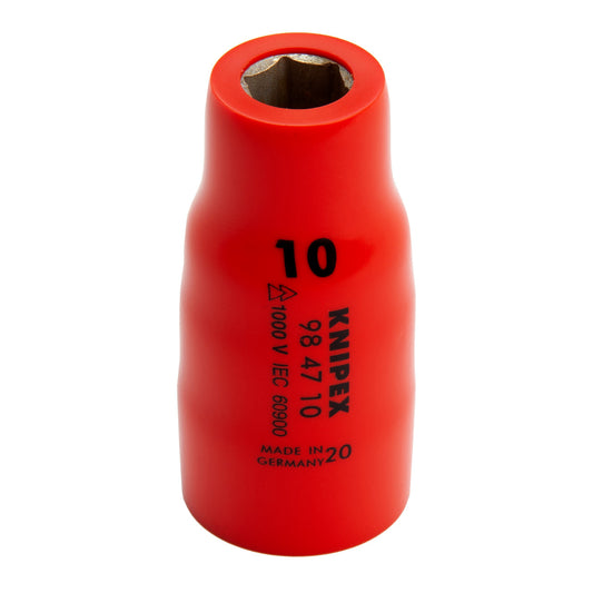 Knipex VDE 1000V 1/2 Inch Drive 10mm Socket Single Hex 984710