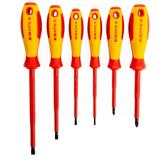 Knipex VDE Screwdriver Set 1000V 6 Piece Slotted & Phillips Burnished 002012V01