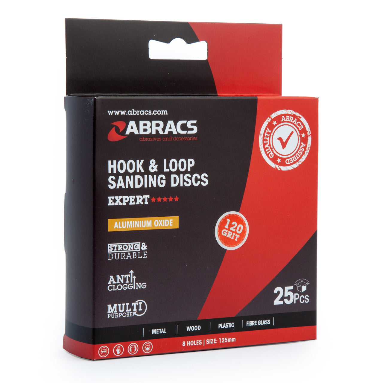 Abracs Sanding Discs 120 Grit 125mm 25 Pack ABHL8125120