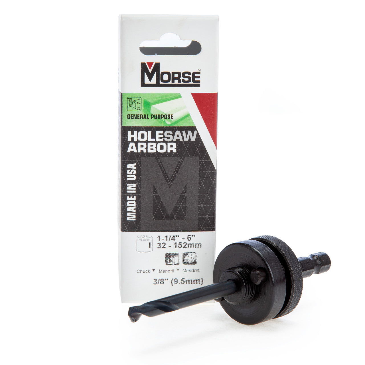 Morse 3/8in Hex Pin Arbor Range 32-152mm For Hole Saw Heavy Duty MA35PS