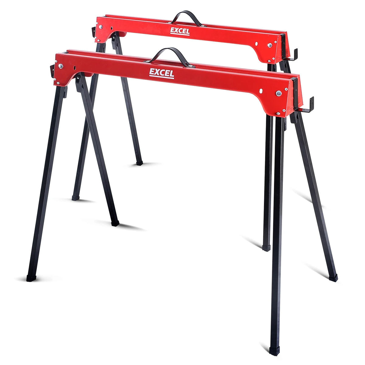 Excel Heavy Duty Steel Folding Saw Horse Capacity 500kg Twin Pack 5157