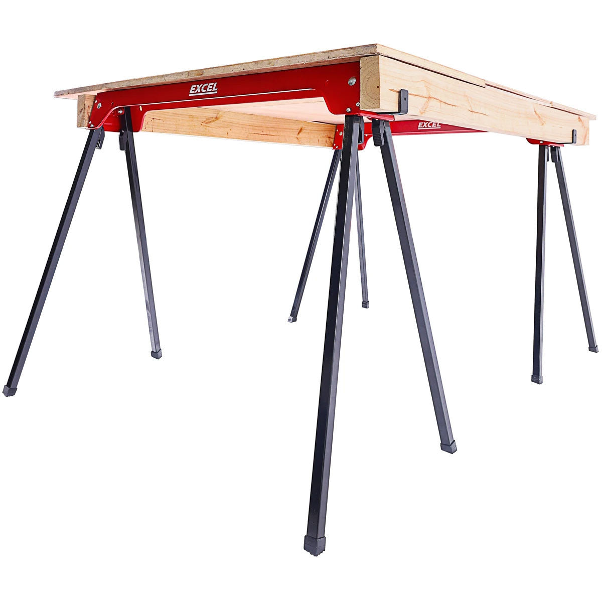 Excel Heavy Duty Steel Folding Saw Horse Capacity 500kg Twin Pack 5157