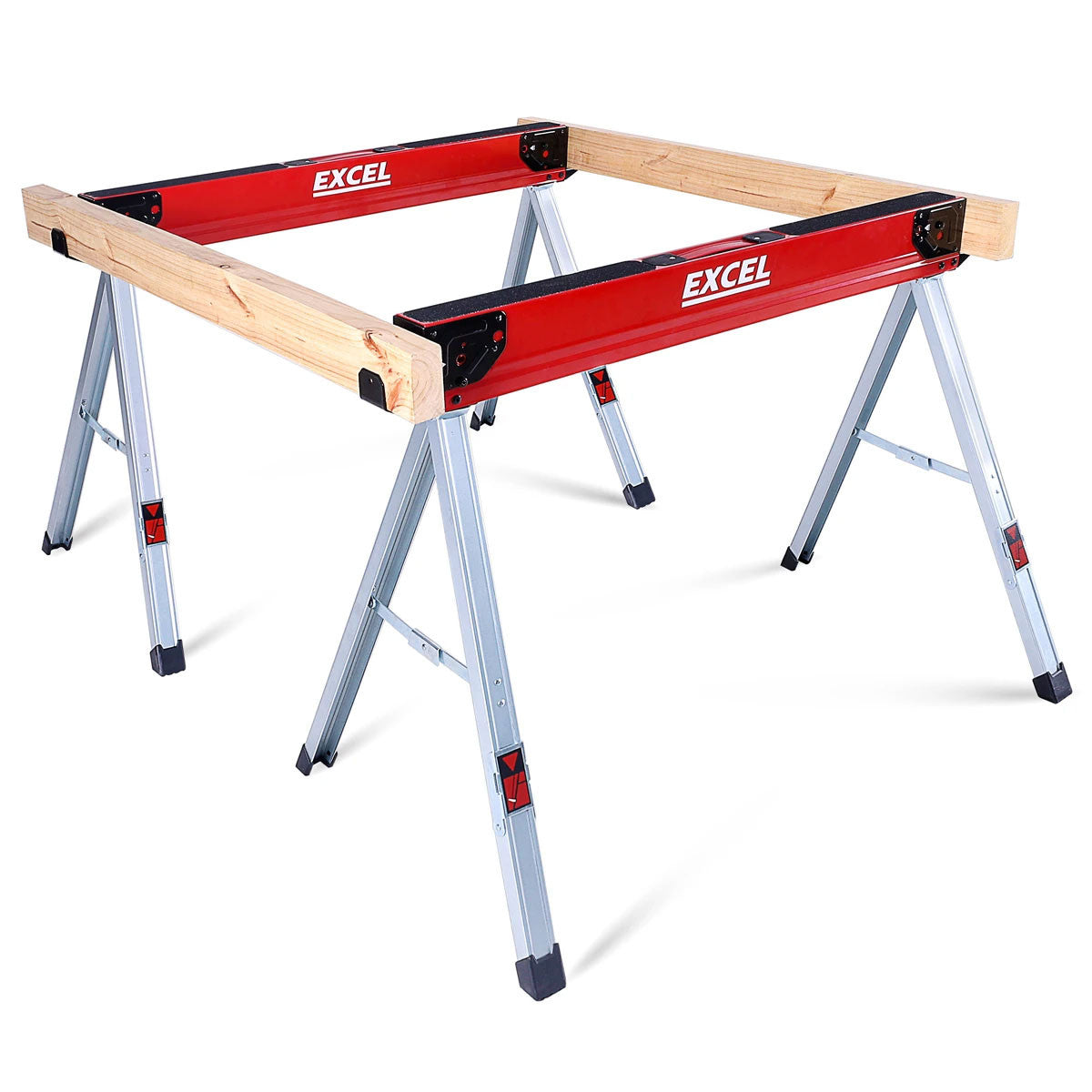 Excel 8502 Heavy Duty Steel Folding Saw Horse 1178kg Capacity (Twin Pack)