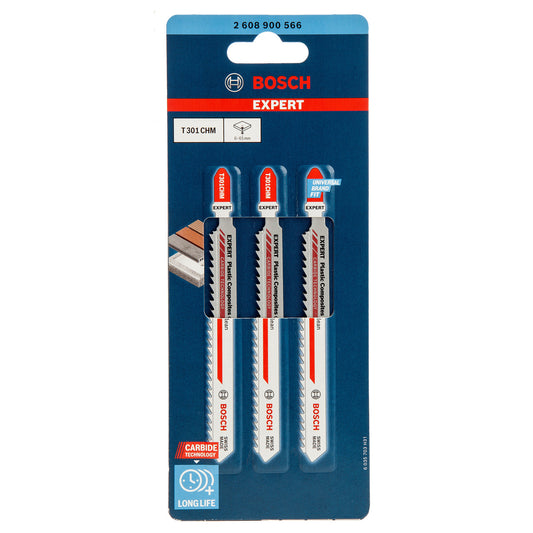 Bosch EXPERT Clean Jigsaw Blades for Plastic 3 Pack T301CHM