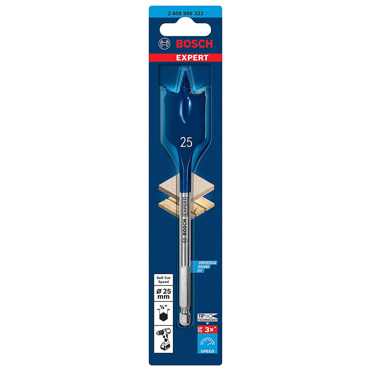 Bosch Expert SelfCut Speed Spade Wood Drill Bit 25mm x 152mm 2608900322