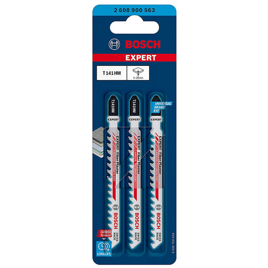 Bosch Expert Fiber Plaster Jigsaw Blades 100mm 3 Pack T141HM