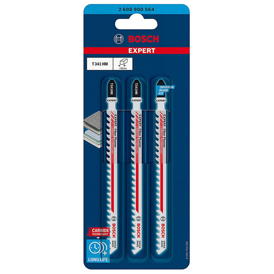Bosch Expert Fiber Plaster Jigsaw Blades 132mm 3 Pack T341HM