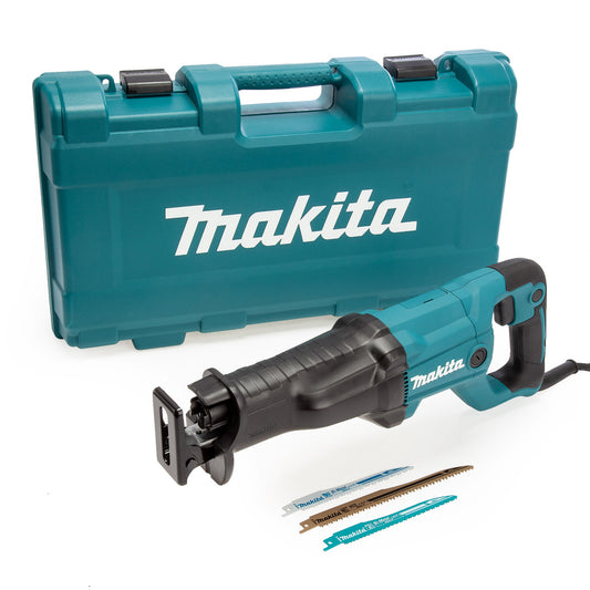 Makita Reciprocating Saw 240V 1200W 3 Blades & Carry Case Cap 255mm JR3051TK