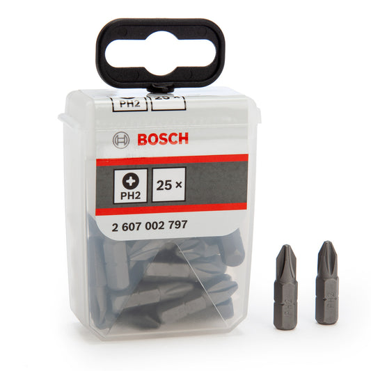 Bosch PH2 Extra Hard Screwdriver Bits Pack Of 25 2607002797