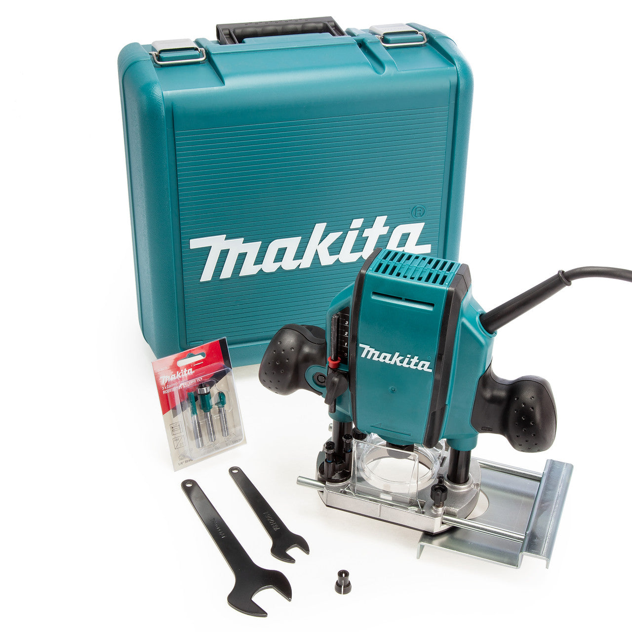 Makita 1/4" or 3/8" Plunge Router 110V Carry Case Capacity 0 - 35mm RP0900X