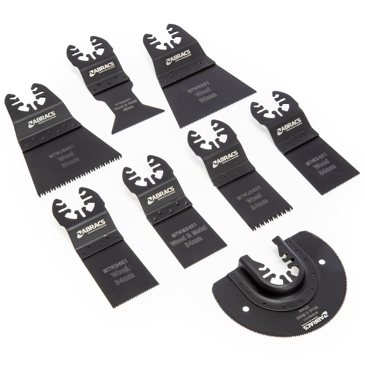 Abracs Multi Tool Blades for Wood and Metal Pack of 8 MTWMSET8