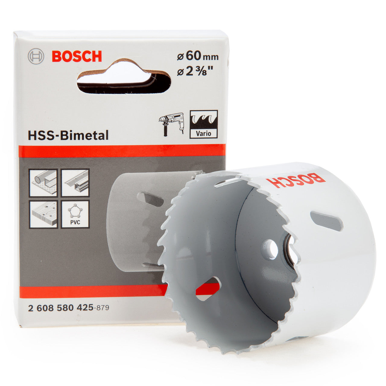 Bosch HSS-Bimetal Hole Saw 2. 3/8" 60mm Diameter 8% Cobalt 2608580425