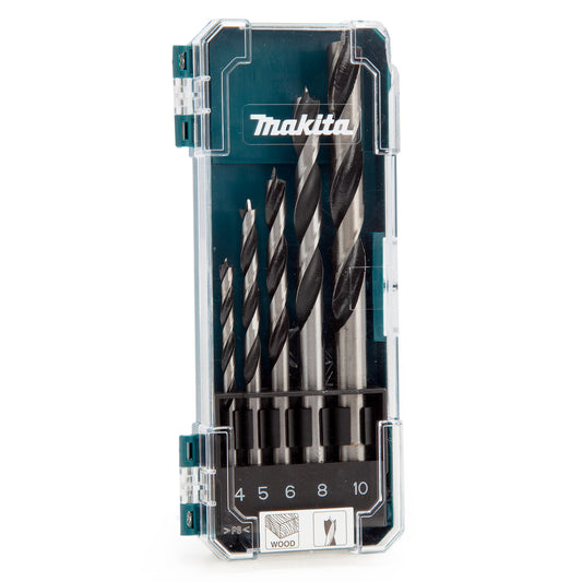 Makita Drill Bit Set for Wood 5 Piece Metric 4 - 10mm Boxed D-72861