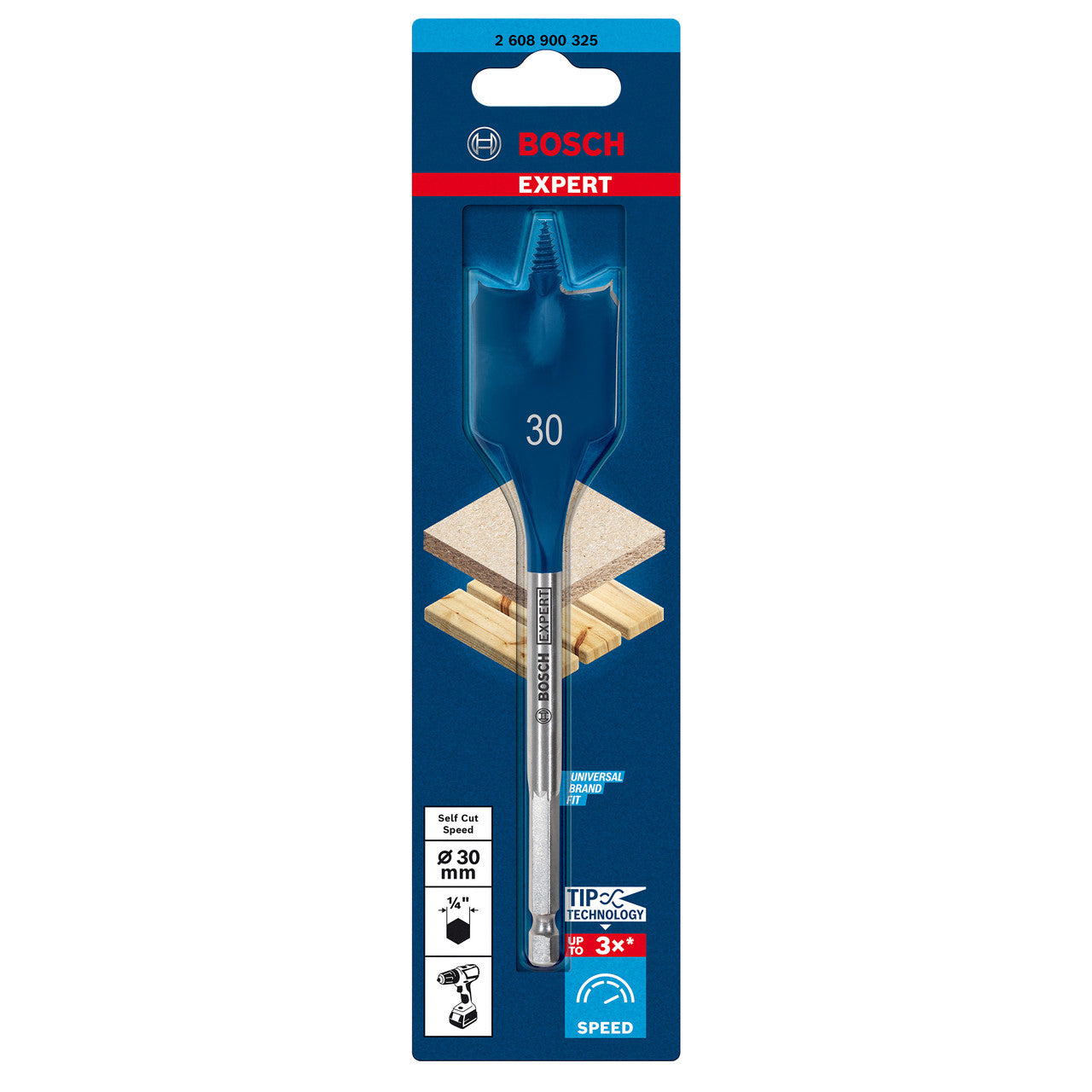 Bosch Expert SelfCut Speed Spade Wood Drill Bit 30mm x 152mm 2608900325