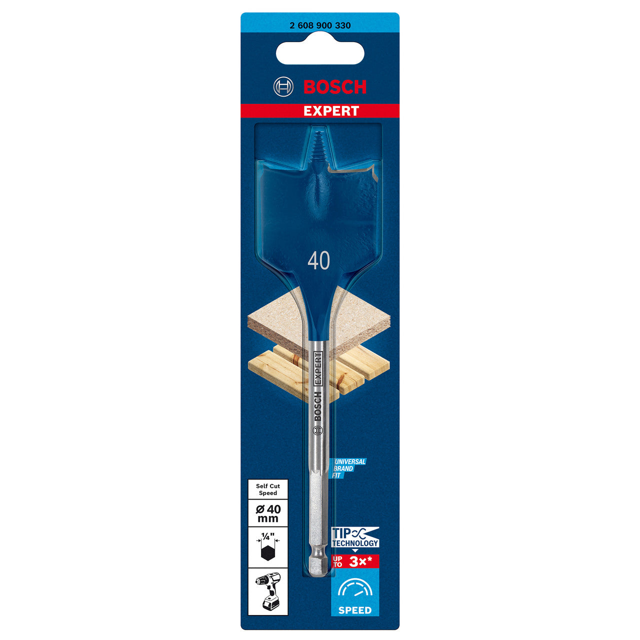 Bosch Expert SelfCut Speed Spade Wood Drill Bit 40mm x 152mm 2608900330