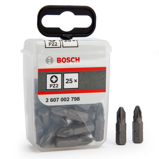 Bosch PZ2 Extra Hard Screwdriver Bits Pack Of 25 2607002798