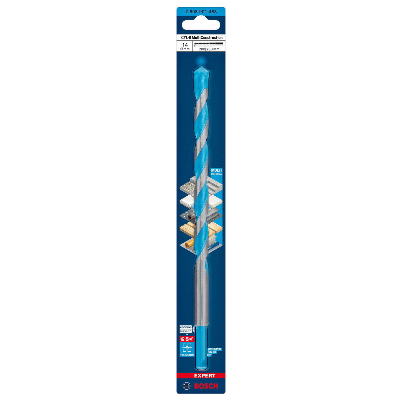 Bosch 2608901488 CYL-9 Multi Construction Drill Bit 14.0 × 200 × 250mm