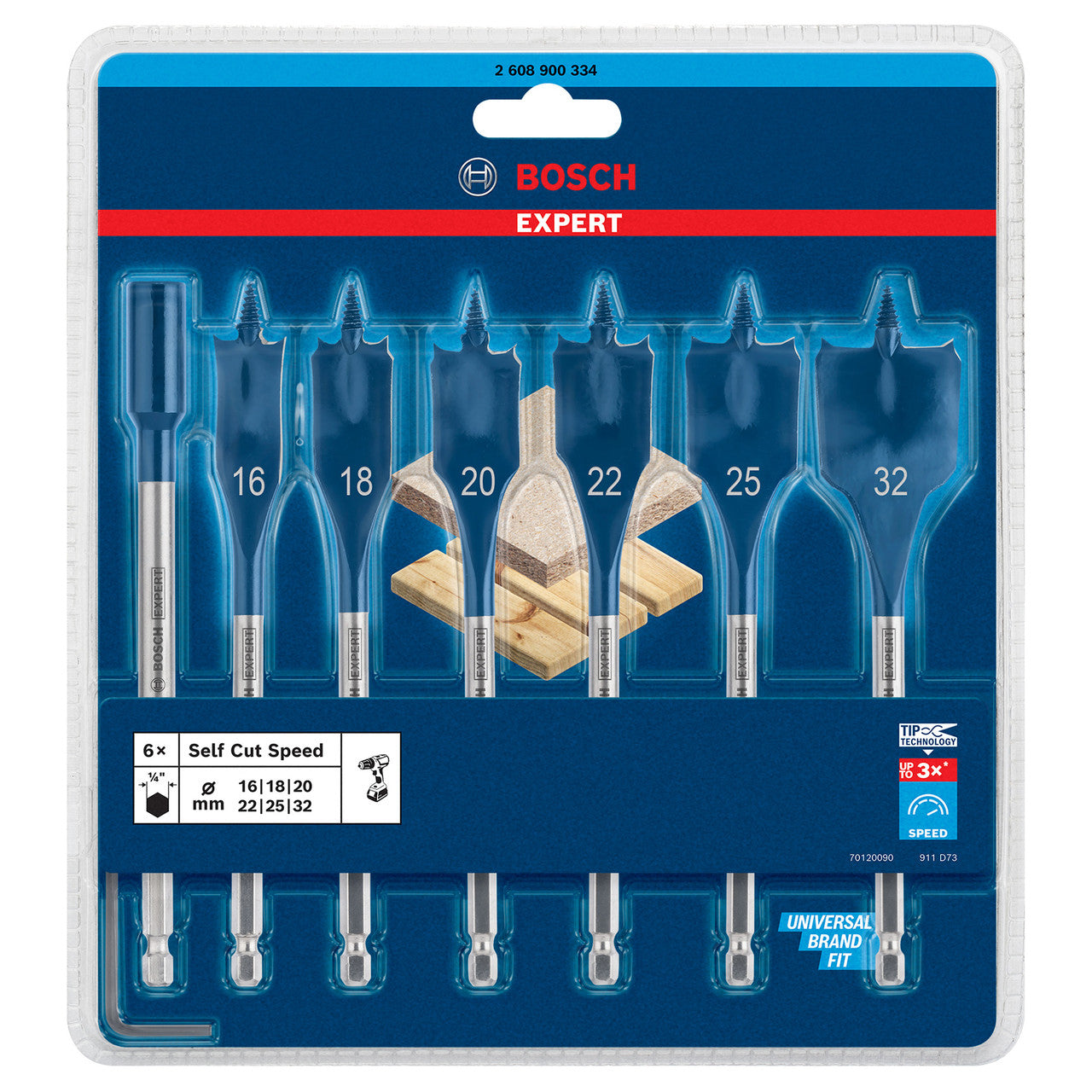 Bosch Expert SelfCut Speed Spade Wood Drill Bits 16-32mm 7 Piece 2608900334