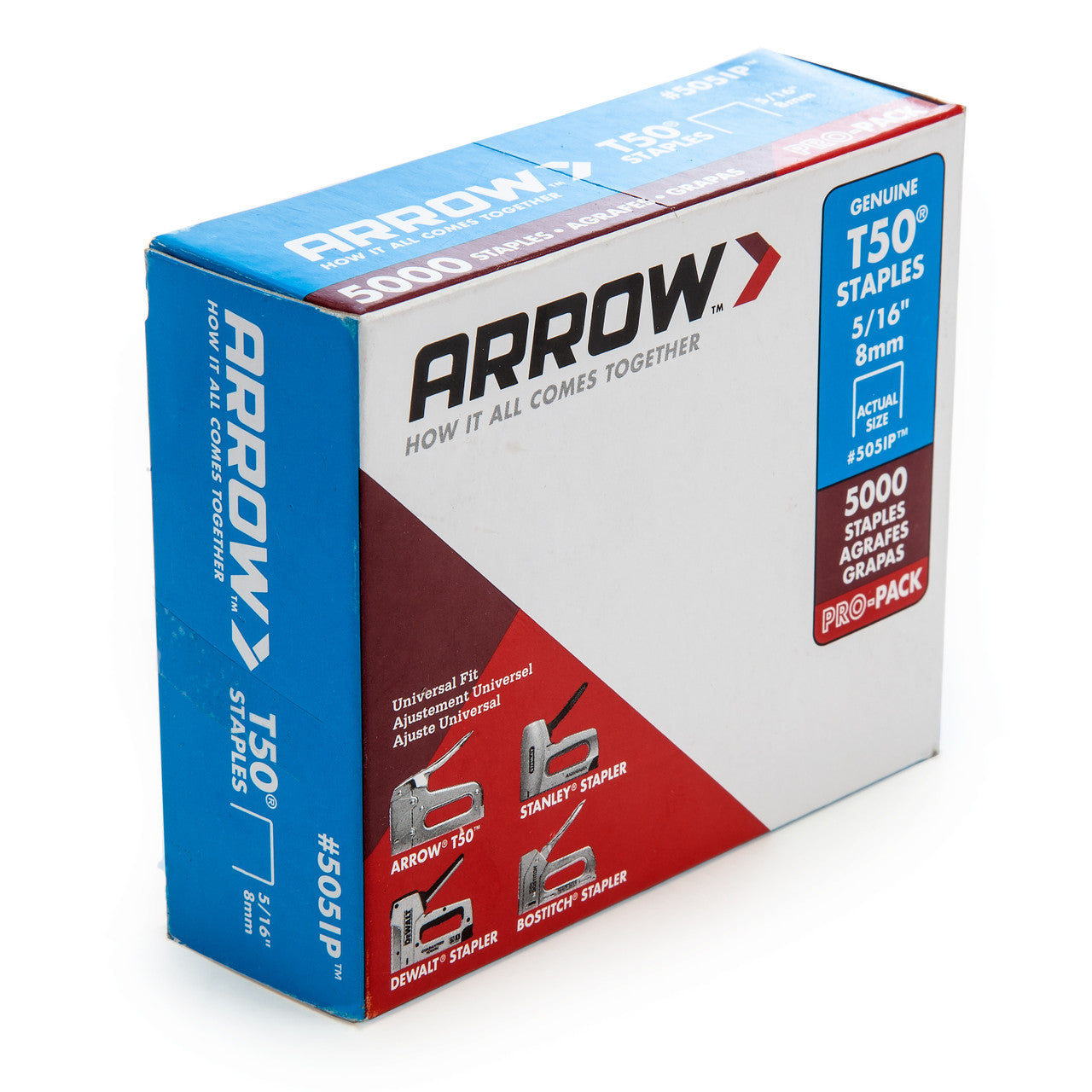 Arrow T50 Heavy Duty Staples 5/16" Pack Of 5000 Universal Fit A505IP