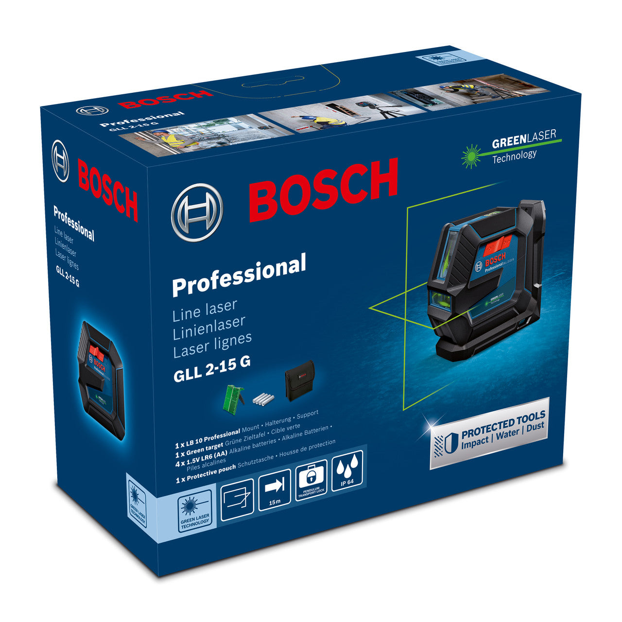 Bosch GLL 2-15 G Professional Green Line Laser