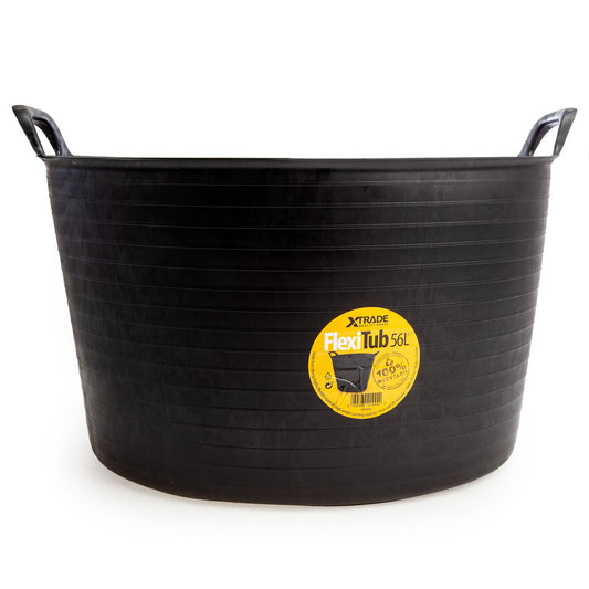 XTrade FlexiTub Black 56L Plastic With Handles X0900040