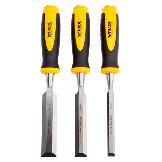XTrade Bevel Edge Wood Chisel Set in Pouch 3 Piece X0900007