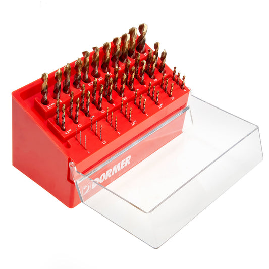 Dormer A002 HSS-TiN Coated Tip Jobber Drills 1 - 13mm 55 Piece A099DRILLBOYXL