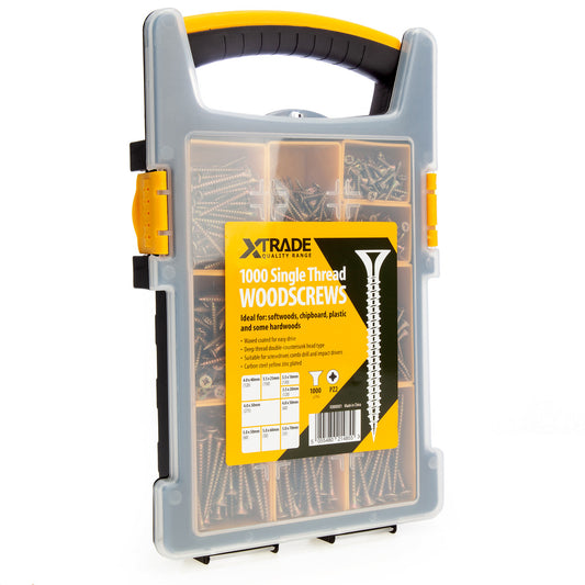 XTrade Mixed Length Single Thread PZ2 Woodscrews Pack Of 1000 X0800001