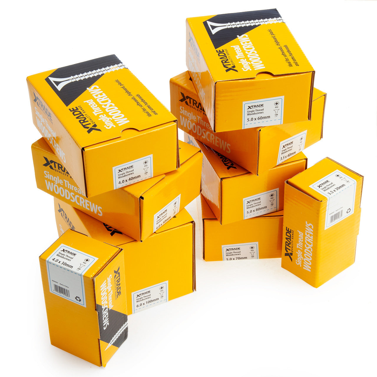 XTrade Mixed Length Single Thread PZ2 Woodscrews Trade Pack 1400 X0800002