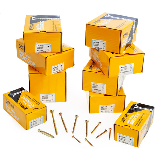 XTrade Mixed Length Single Thread PZ2 Woodscrews Trade Pack 1400 X0800002