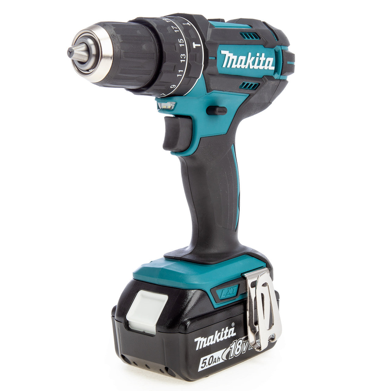 Makita 18V LXT Combi Drill 2 x 5.0Ah Batteries in MakPac case Keyless DHP482RTJ