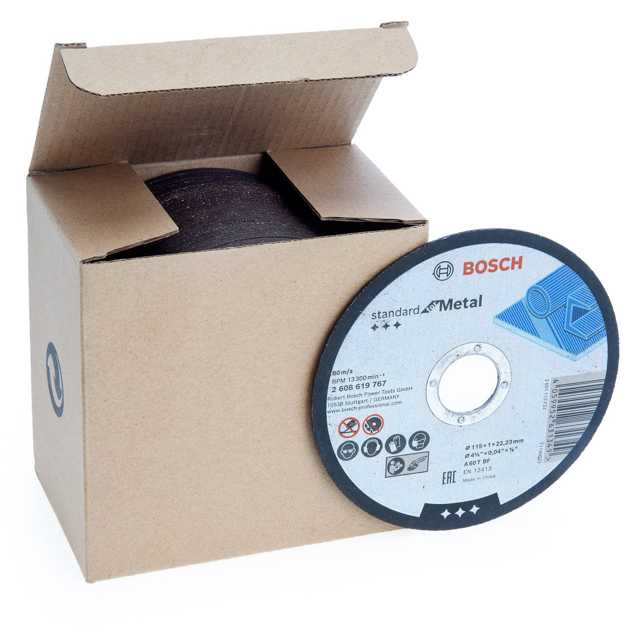 Bosch Standard Metal Cutting Discs Box of 50 Bore 22.23mm 115mm 2608619767