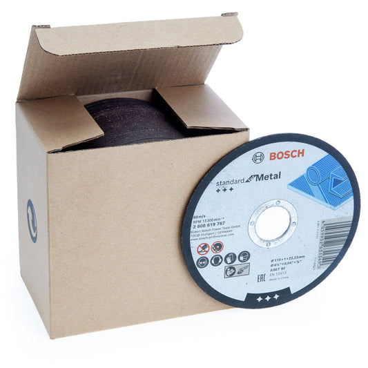 Bosch Standard Metal Cutting Discs Box of 50 Bore 22.23mm 115mm 2608619767