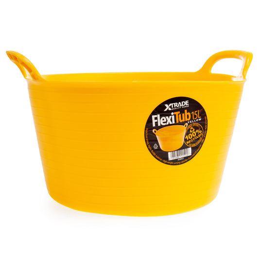 XTrade FlexiTub Yellow 15L Plastic With Handles X0900053