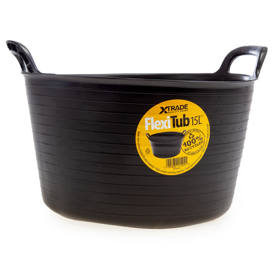 XTrade FlexiTub Black 15L Plastic With Handles X0900052