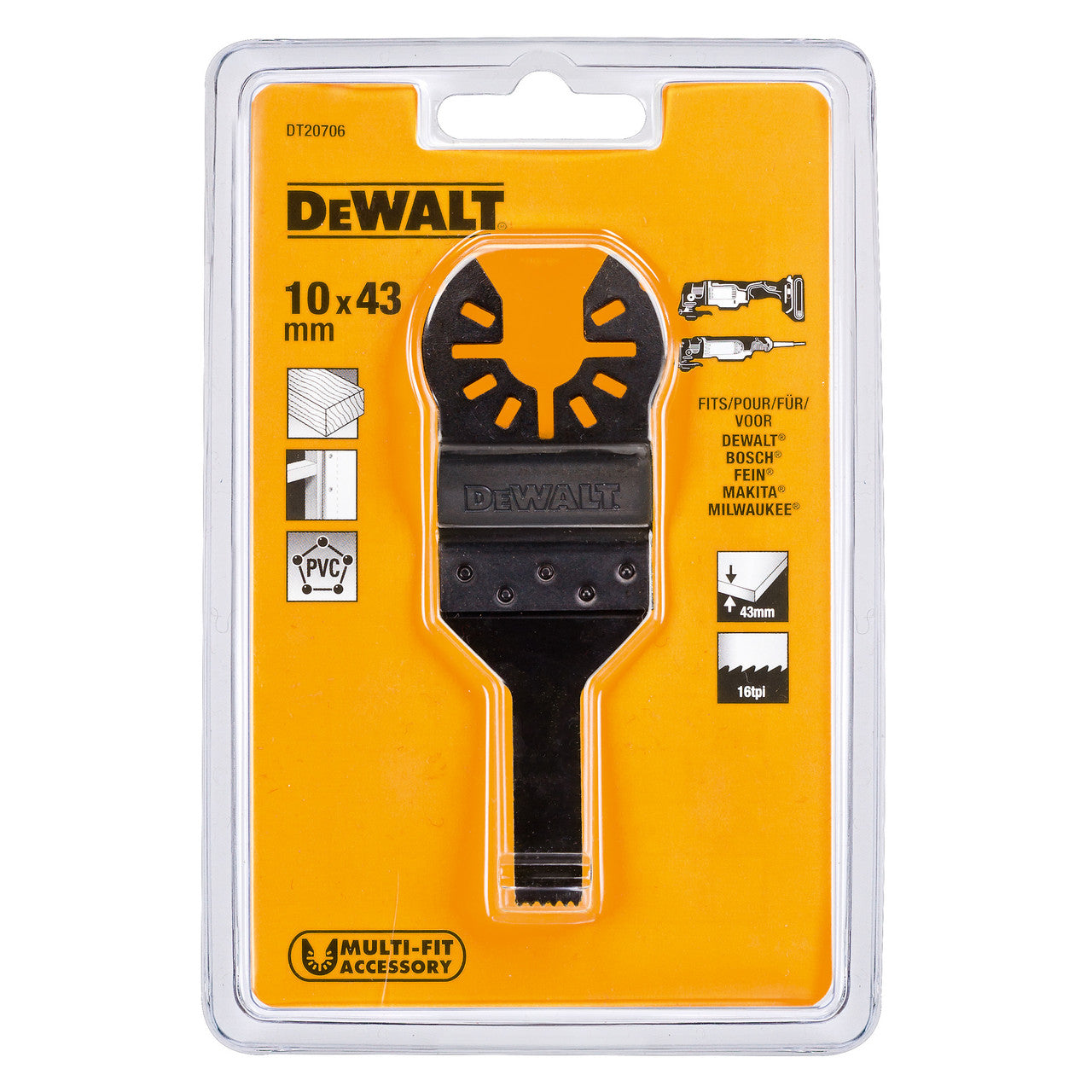 Dewalt Bi-Metal Detail Multi-Tool Saw Blade 43mm x 10mm DT20706