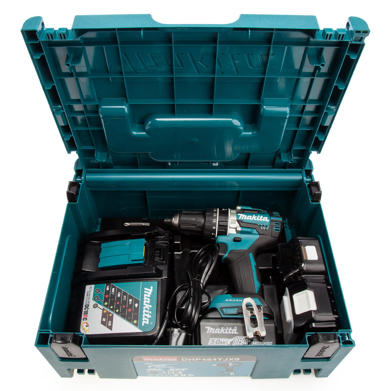 Makita DHP484TJX9 18V LXT Combi Drill Limited Edition (2 x 5.0Ah Batteries) in Makpac Case