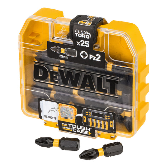 Dewalt Extreme FLEXTORQ PZ2 Screwdriver Bits 25mm Pack of 25 DT70556T