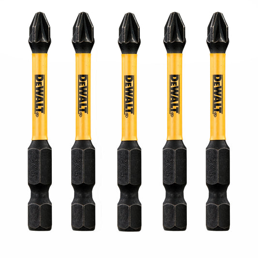 Dewalt Extreme FLEXTORQ PZ2 Screwdriver Bits 57mm Pack Of 5 DT7391T