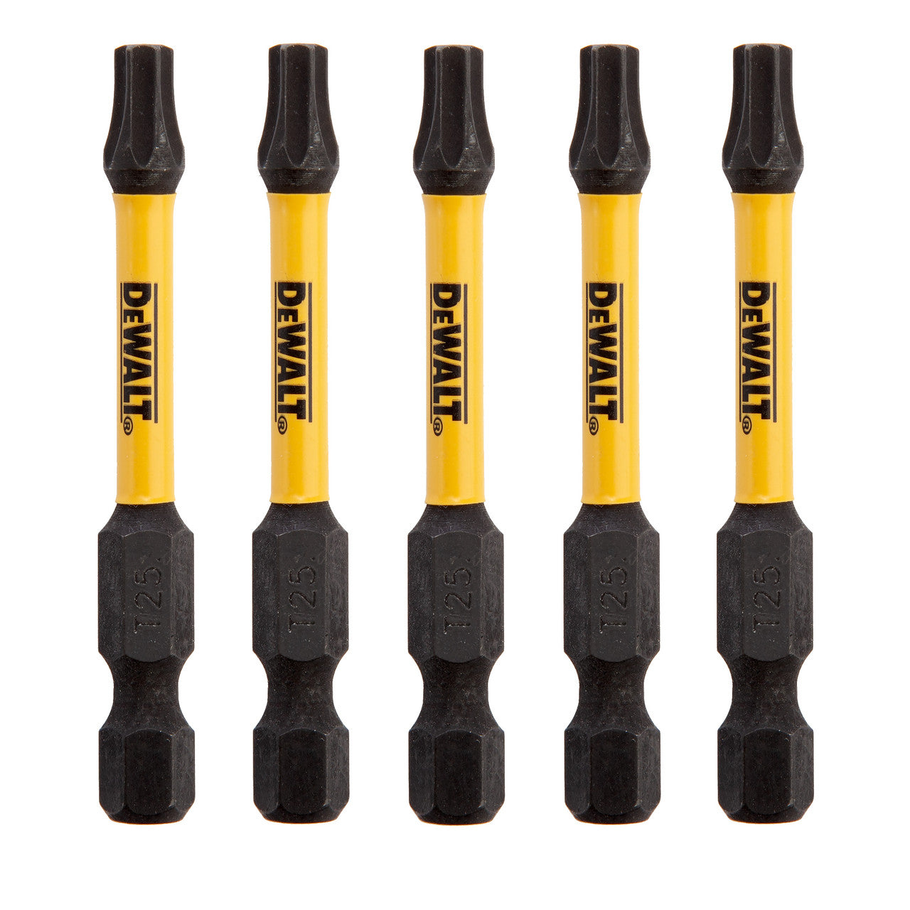 Dewalt Extreme FLEXTORQ T25 Torx Screwdriver Bits 57mm Pack Of 5 DT7396T