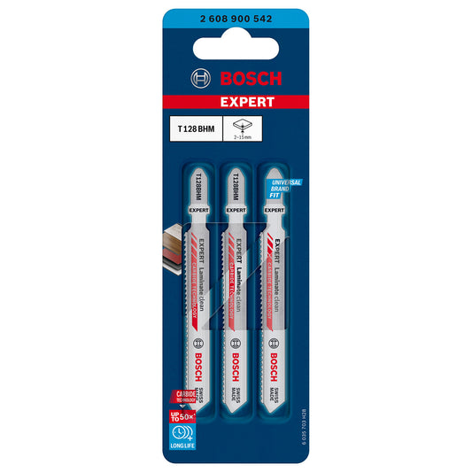 Bosch Expert Laminate Clean Jigsaw Blades 3 Pack T128BHM